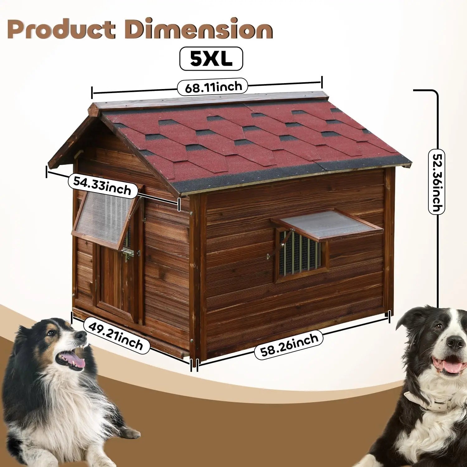 Large Outdoor Dog House – Weatherproof XXL Dog Kennel with Removable Floor & Roof, Insulated for Warmth