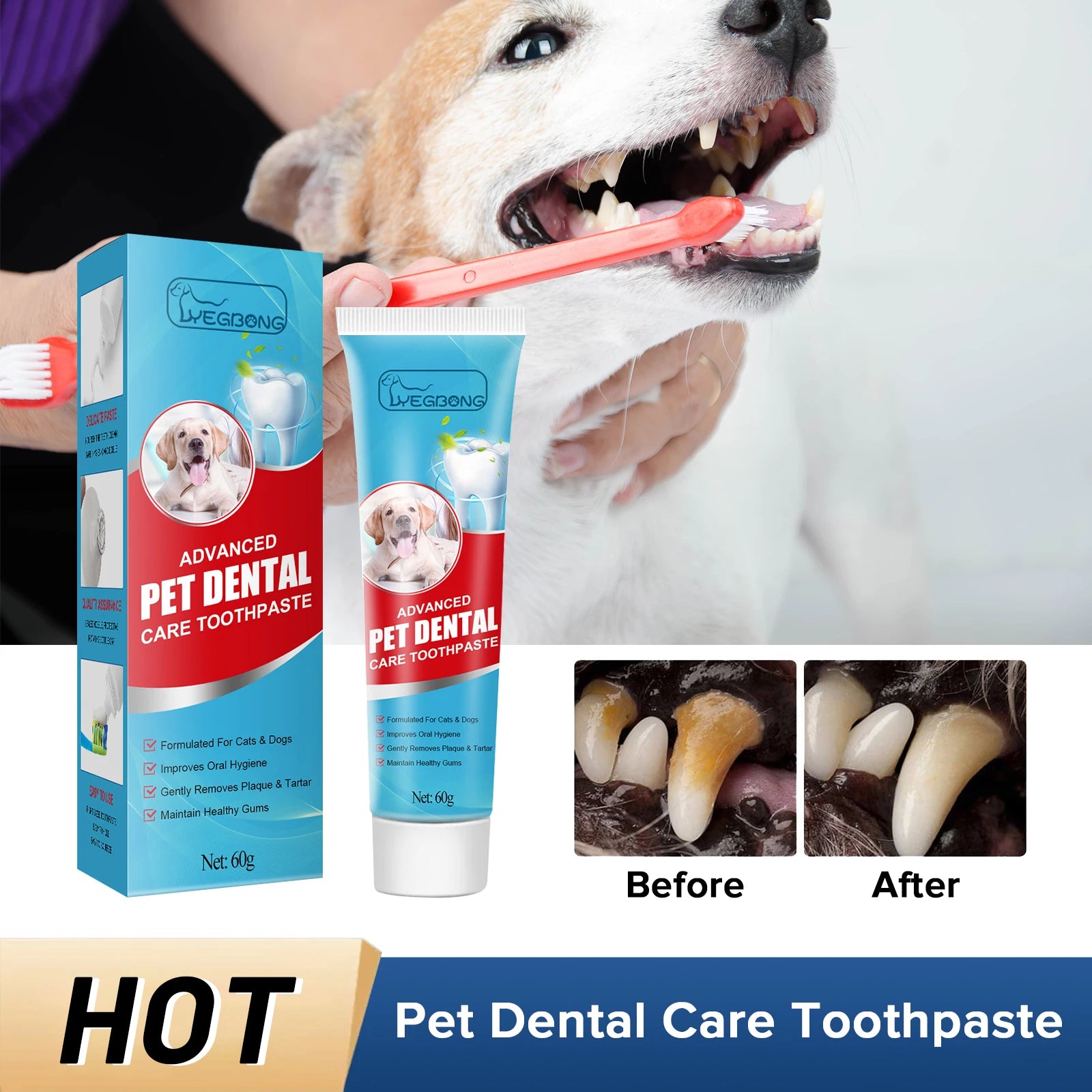 Pet Toothpaste for Dogs & Cats – Fresh Breath and Tartar Control