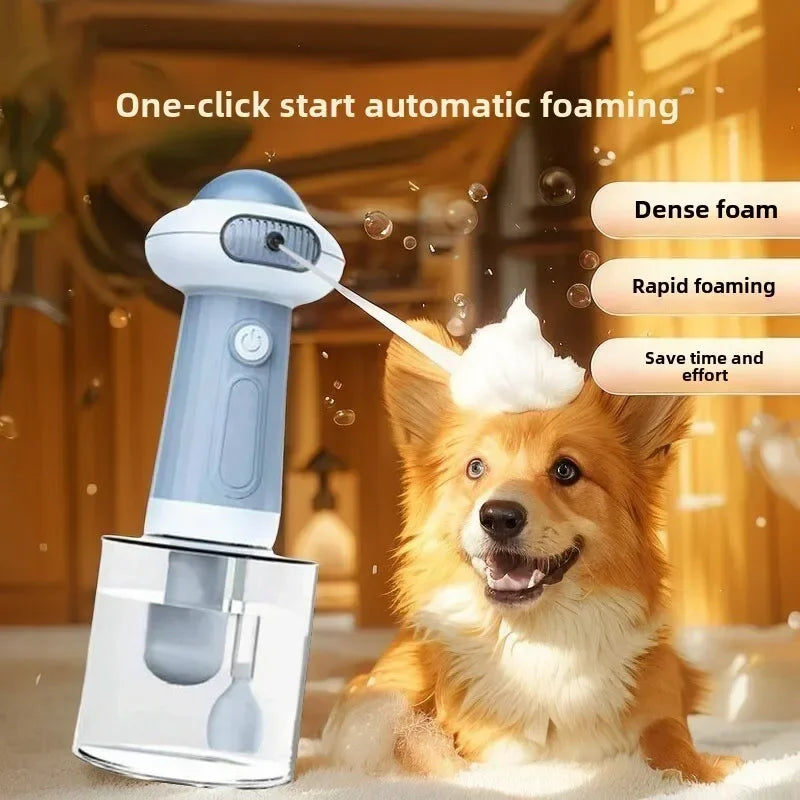 Automatic Dog Soap Dispenser – Wireless USB Grooming Frother, Quiet Pet Bath Shampoo Foam Sprayer for Dogs & Cats