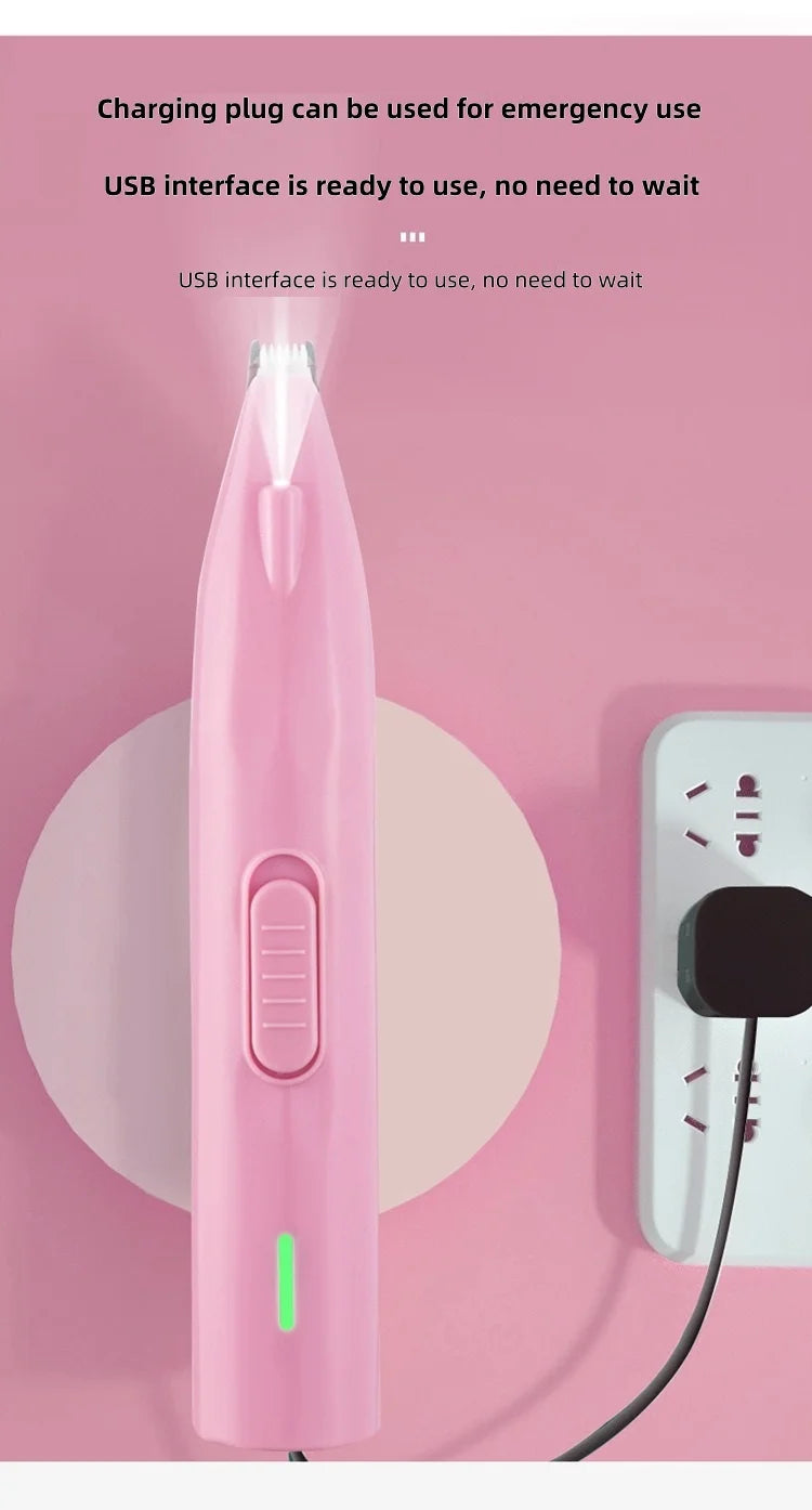 Dog Paw Trimmer – LED Grooming Clippers for Dogs & Cats, Rechargeable