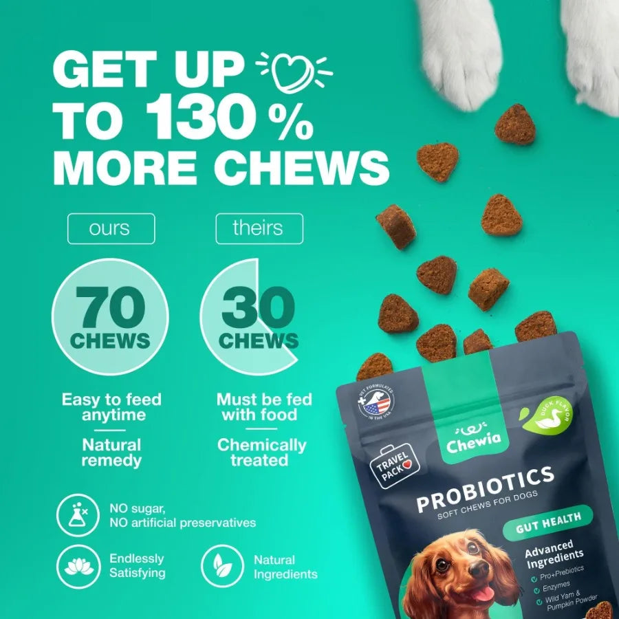 Probiotics for Dogs – Digestive Enzymes & Gut Health Support | Boosts Immunity, Reduces Itchy Skin, Yeast & Allergies | Anti-Coprophagia Formula