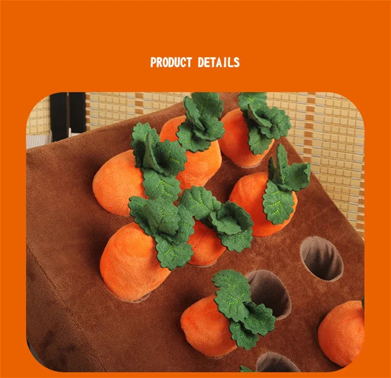 Dog Snuffle Mat – Interactive Plush Carrot Toy & Vegetable Field Puzzle, Training & Enrichment Mat for Dogs