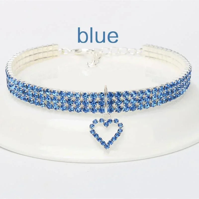 Crystal Rhinestone Pet Collar – Adjustable Jewelry for Cats & Small Dogs