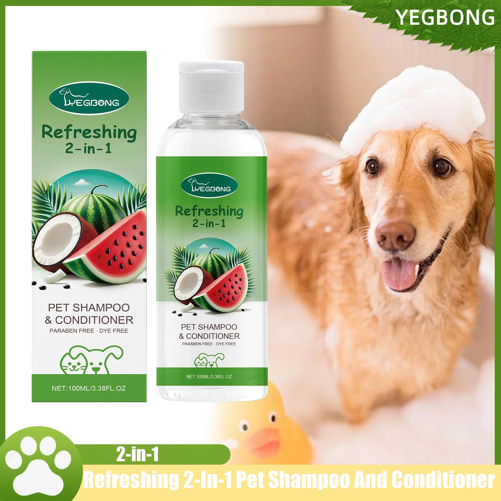 YEGBONG 2-in-1 Pet Shampoo & Conditioner – Moisturizing, Odor & Itch Relief