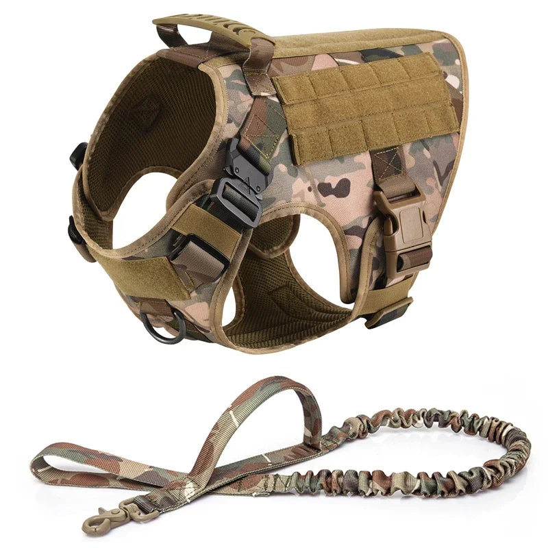 Tactical Dog Harness & Leash Set – Military-Grade Training Vest for All Breeds (German Shepherd, Golden Retriever & More)