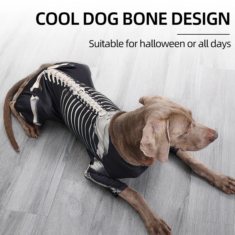 Dog Skeleton Hoodie – Halloween Bone Pattern Costume Sweater for Small to Large Dogs (S–XXXL)