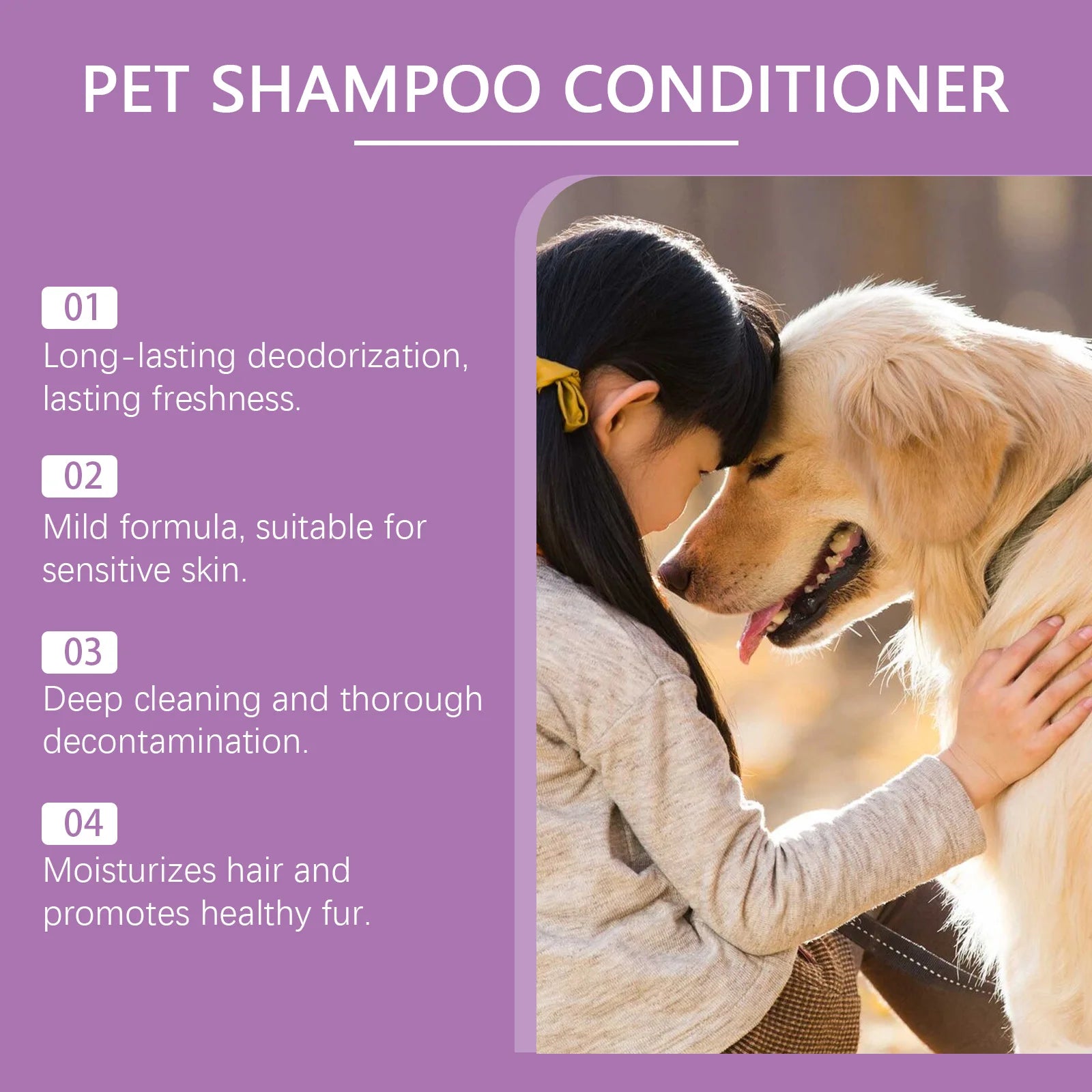 Yegbong Pet Lavender Shampoo – Gentle Cleansing Dog & Cat Shampoo for Soft, Smooth, Fluffy Fur