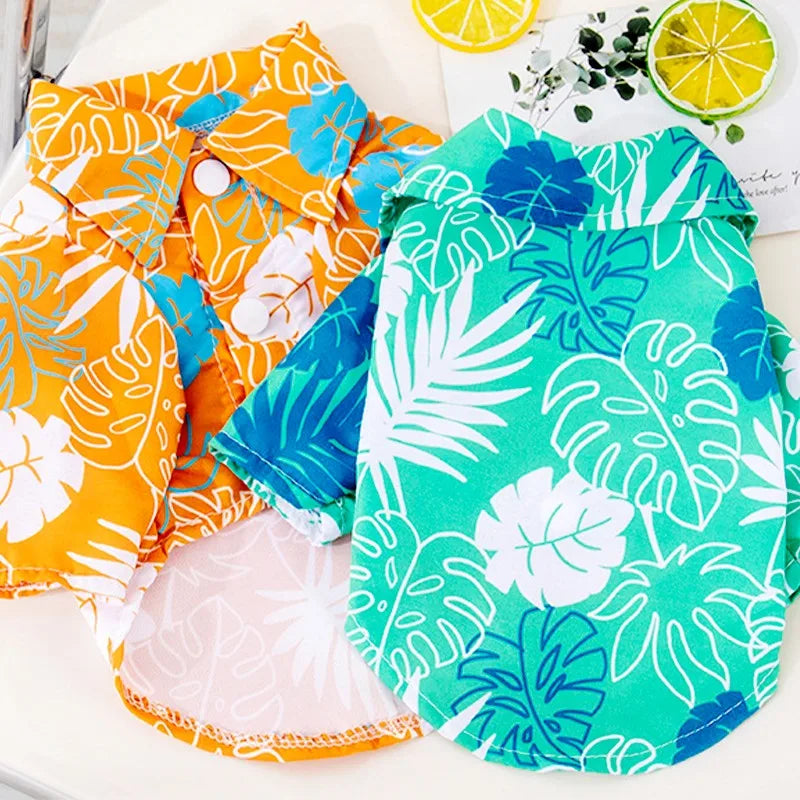 Summer Hawaiian Style Dog Shirt – Tropical Beach Vest for Small Pets