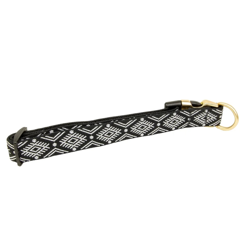 Fashionable Diamond Print Dog Collar – Adjustable, Durable Polyester with Metal D-Ring for Large Dogs