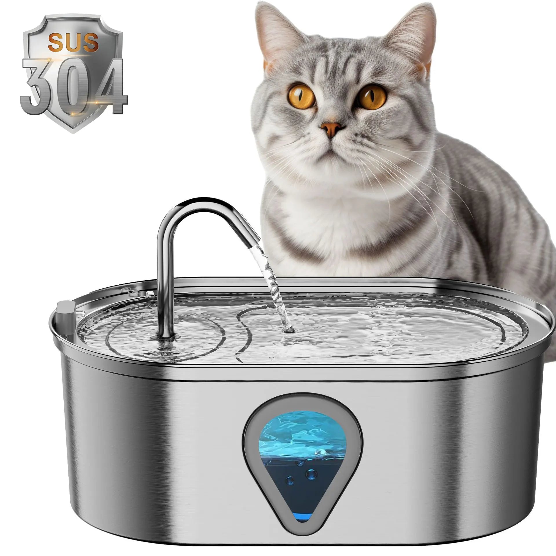 Stainless Steel Pet Water Fountain – Automatic USB Electric Cat & Dog Feeder, Quiet Pump, Smart Drinking Bowl with Filter