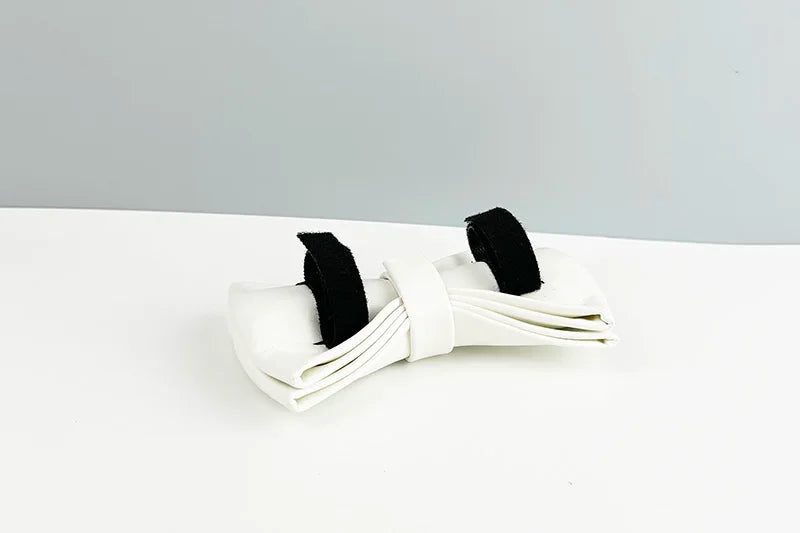 White Leather Dog Collar & Leash Set – Custom Engraved Nameplate