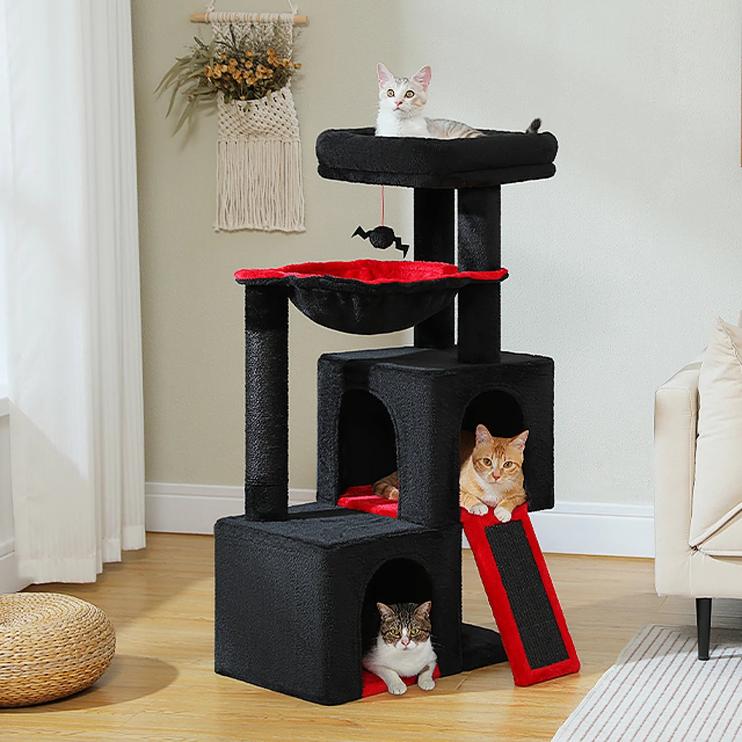 Large Multi-Level Cat Tree – Indoor Cat Tower with Condos, Scratching Pads & Toys