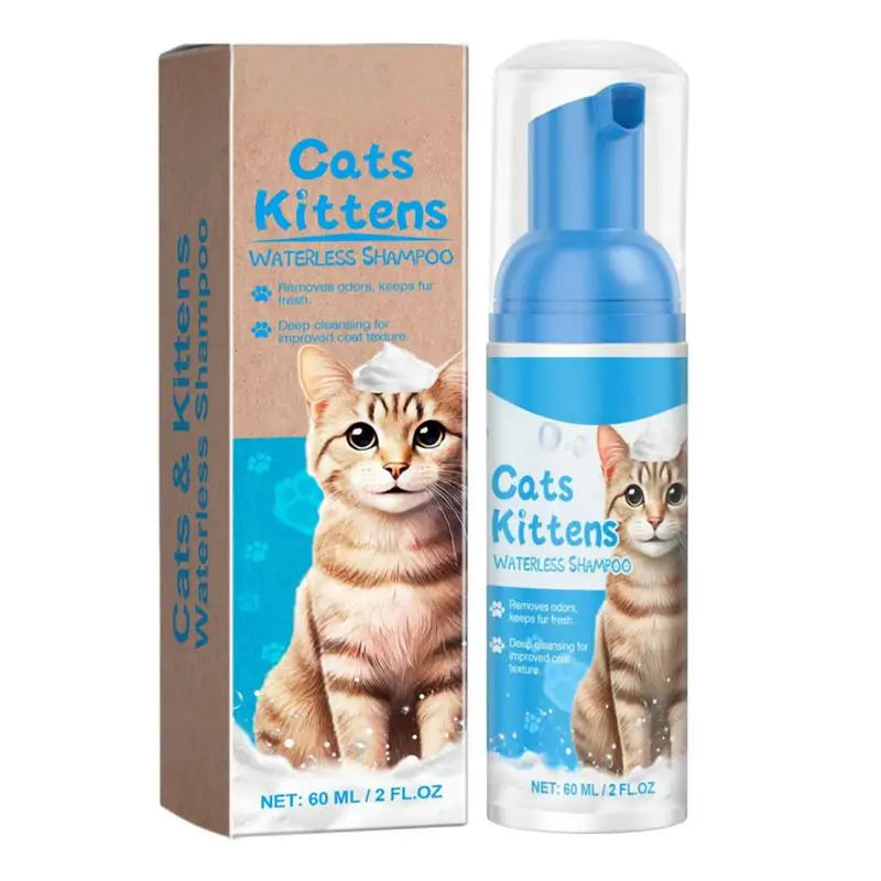 Waterless Cat Shampoo – Licking Safe Dry Foam Cleanser (60ml)