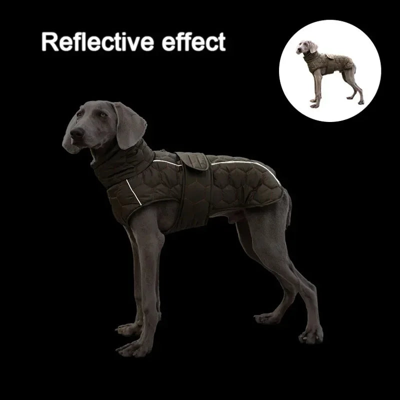 Reflective Dog Snowsuit – Thick Winter Down Jacket for Large Breeds & Greyhounds