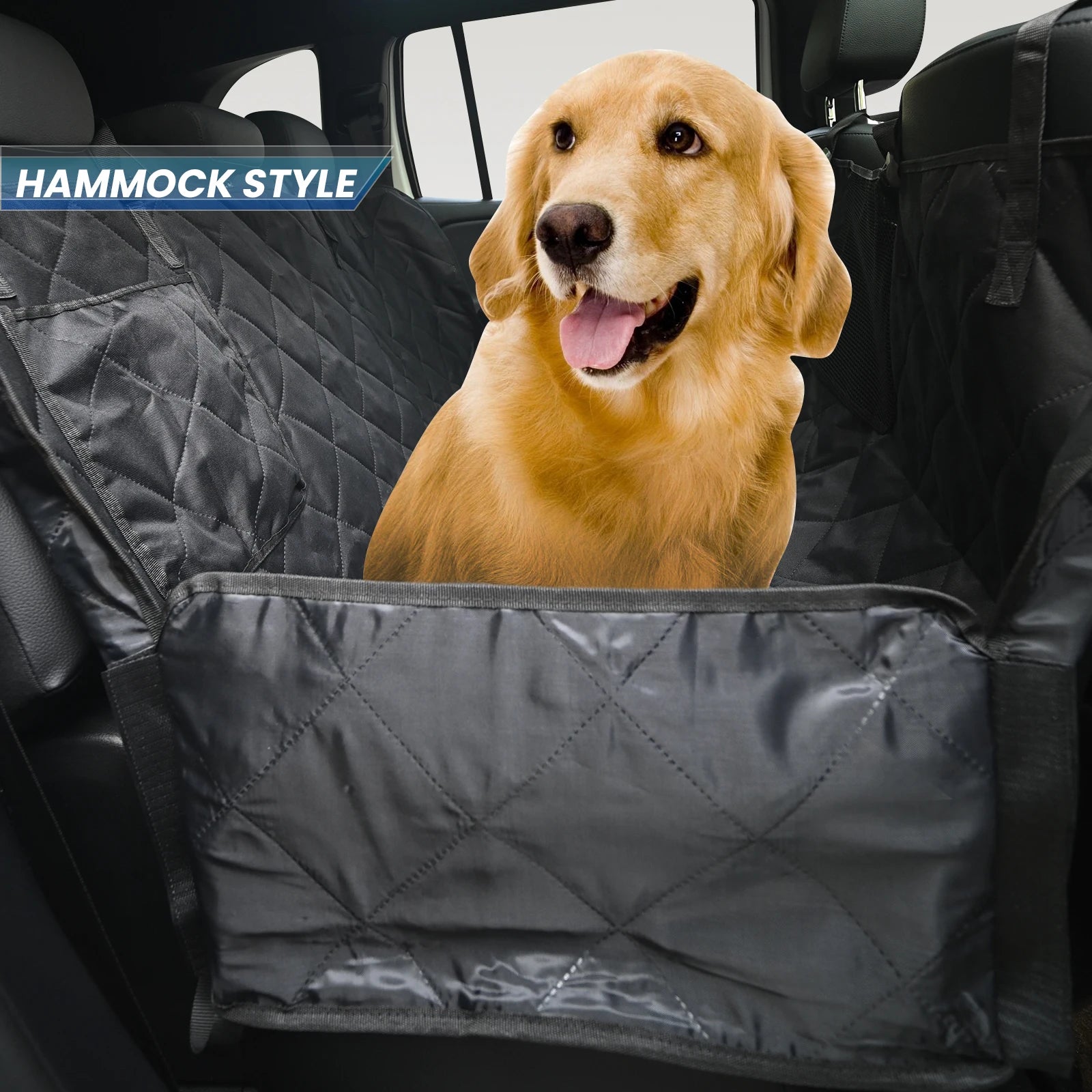 Waterproof Car Dog Rear Seat Cover – Hammock Style Pet Cargo Mat for Travel