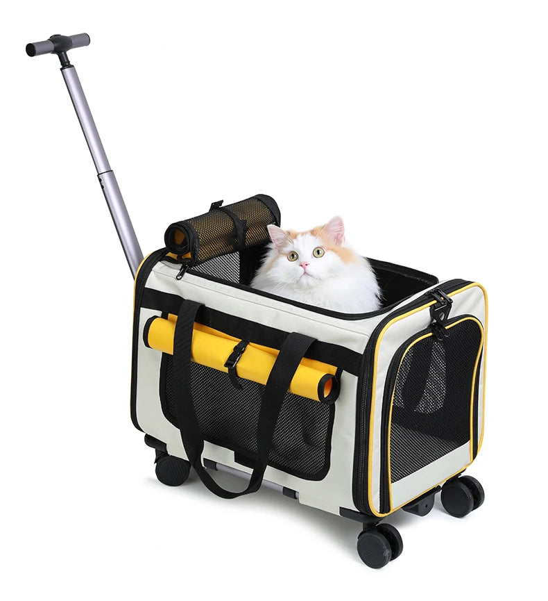Extra Large Pet Trolley Bag – Foldable Travel Carrier for Cats & Dogs