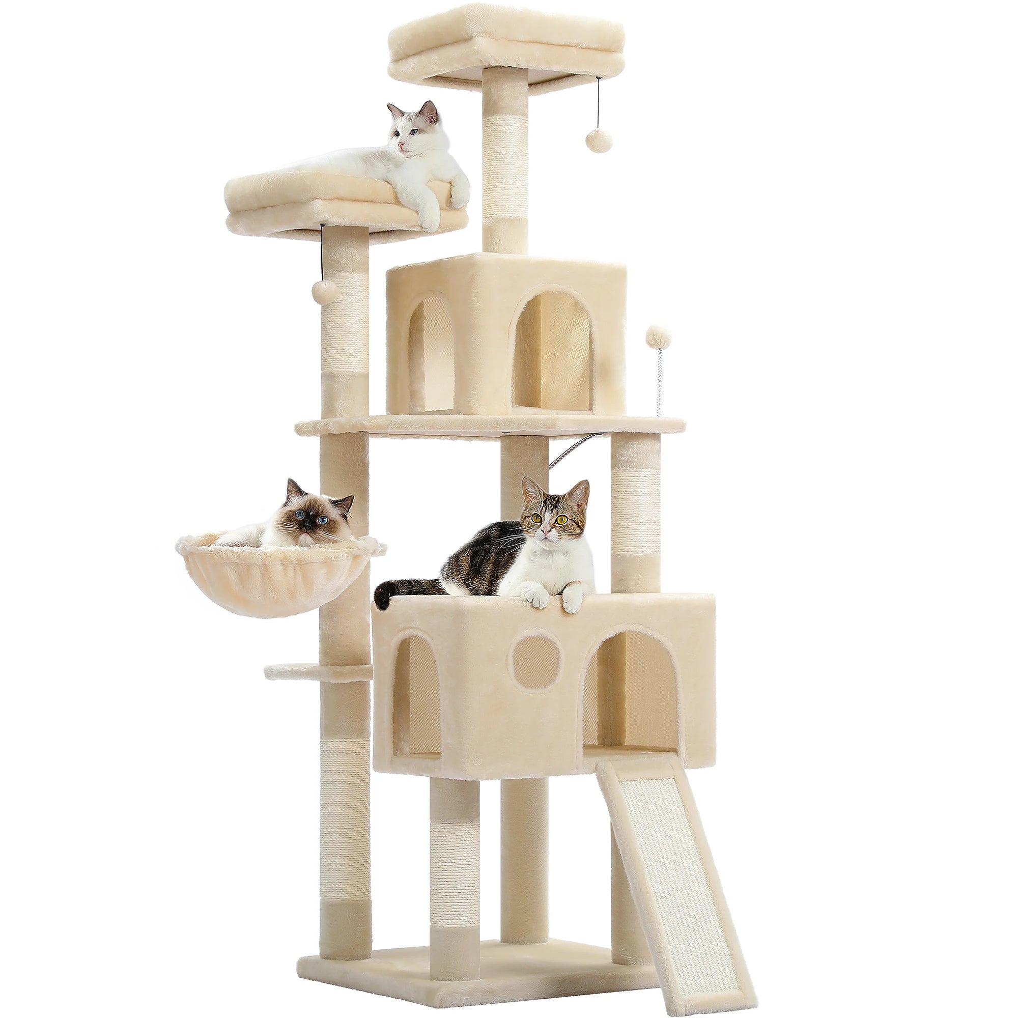Luxury Cat Tree – Multi-Level Tower with Condos, Hammock & Scratching Posts