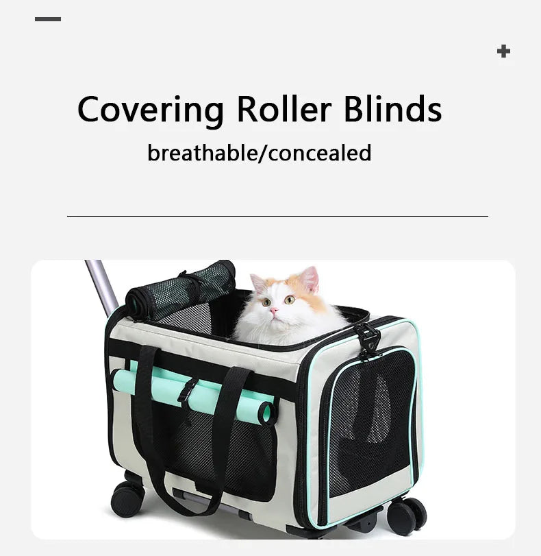 Extra Large Pet Trolley Bag – Foldable Travel Carrier for Cats & Dogs