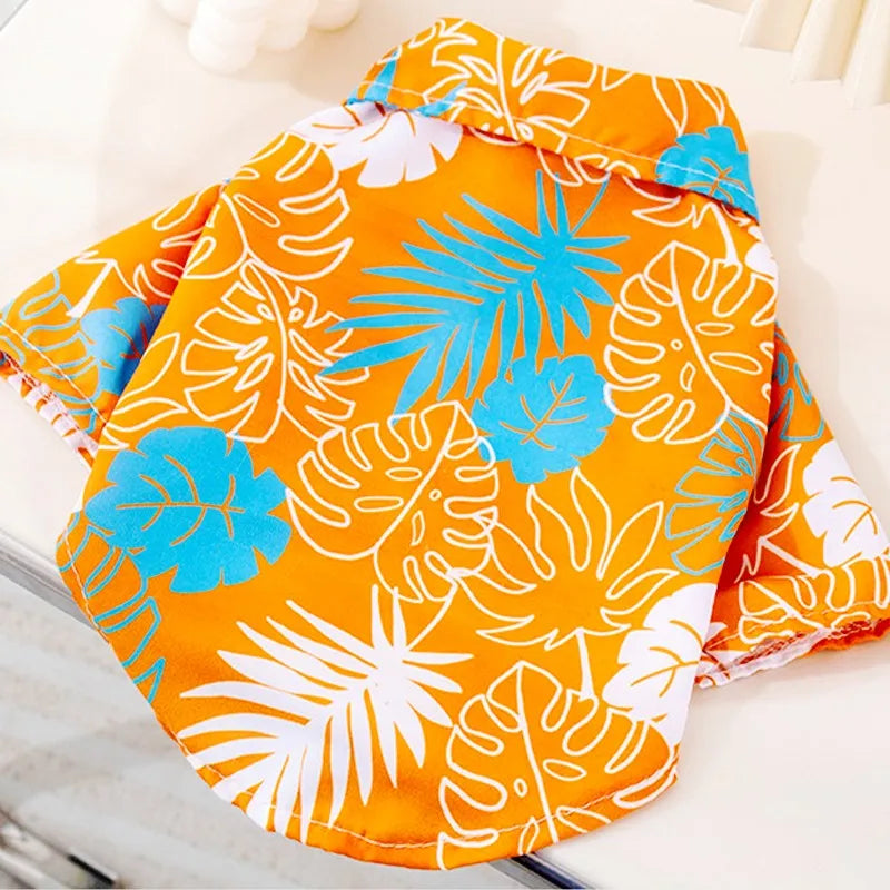 Summer Hawaiian Style Dog Shirt – Tropical Beach Vest for Small Pets