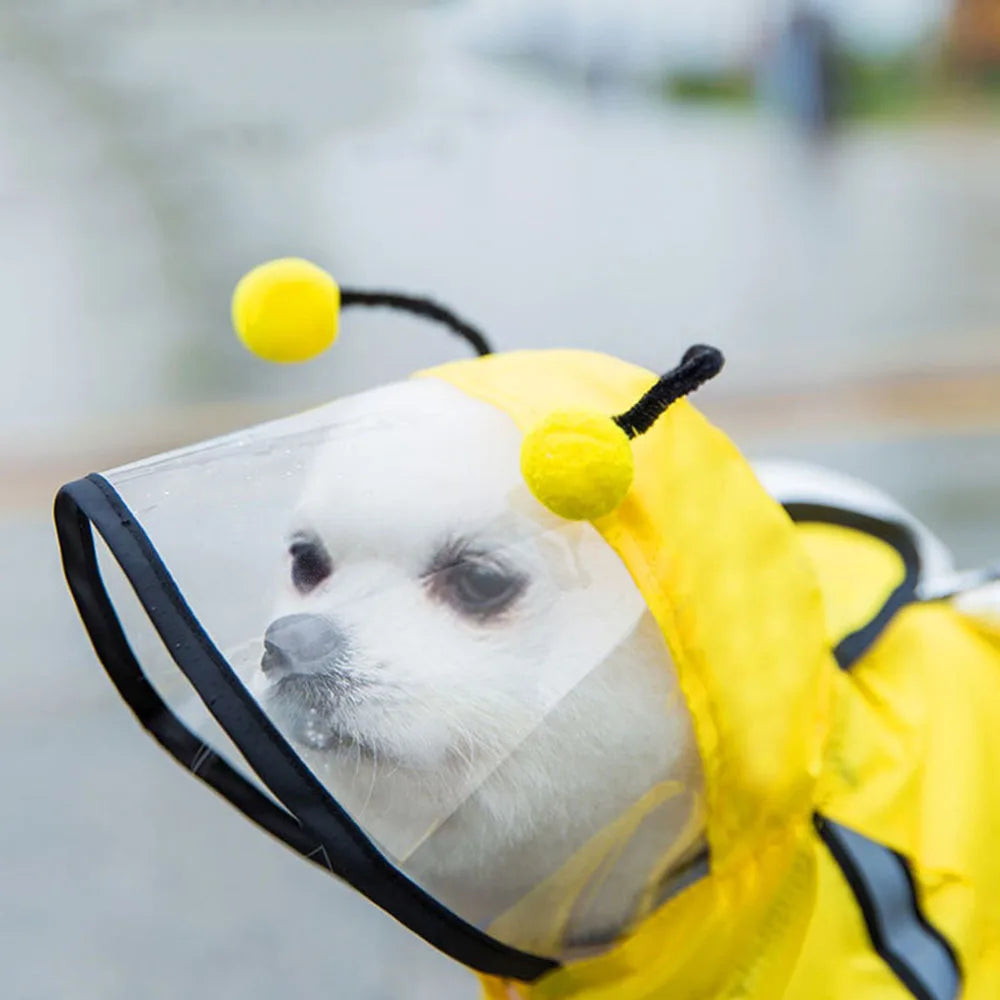 Bear Dog Raincoat – Full Body Waterproof Puppy Jacket with Hood