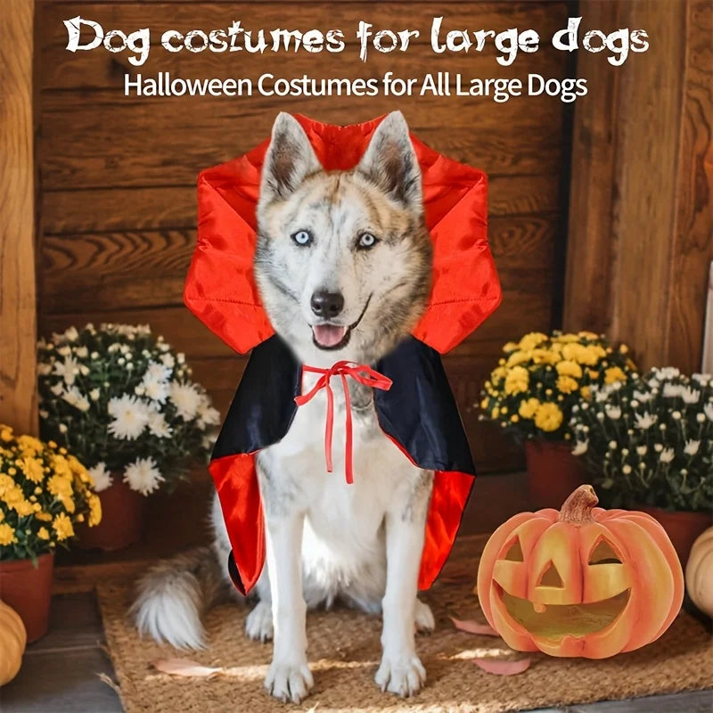 Halloween Vampire Cape – Adjustable Pet Costume for Dogs & Cats