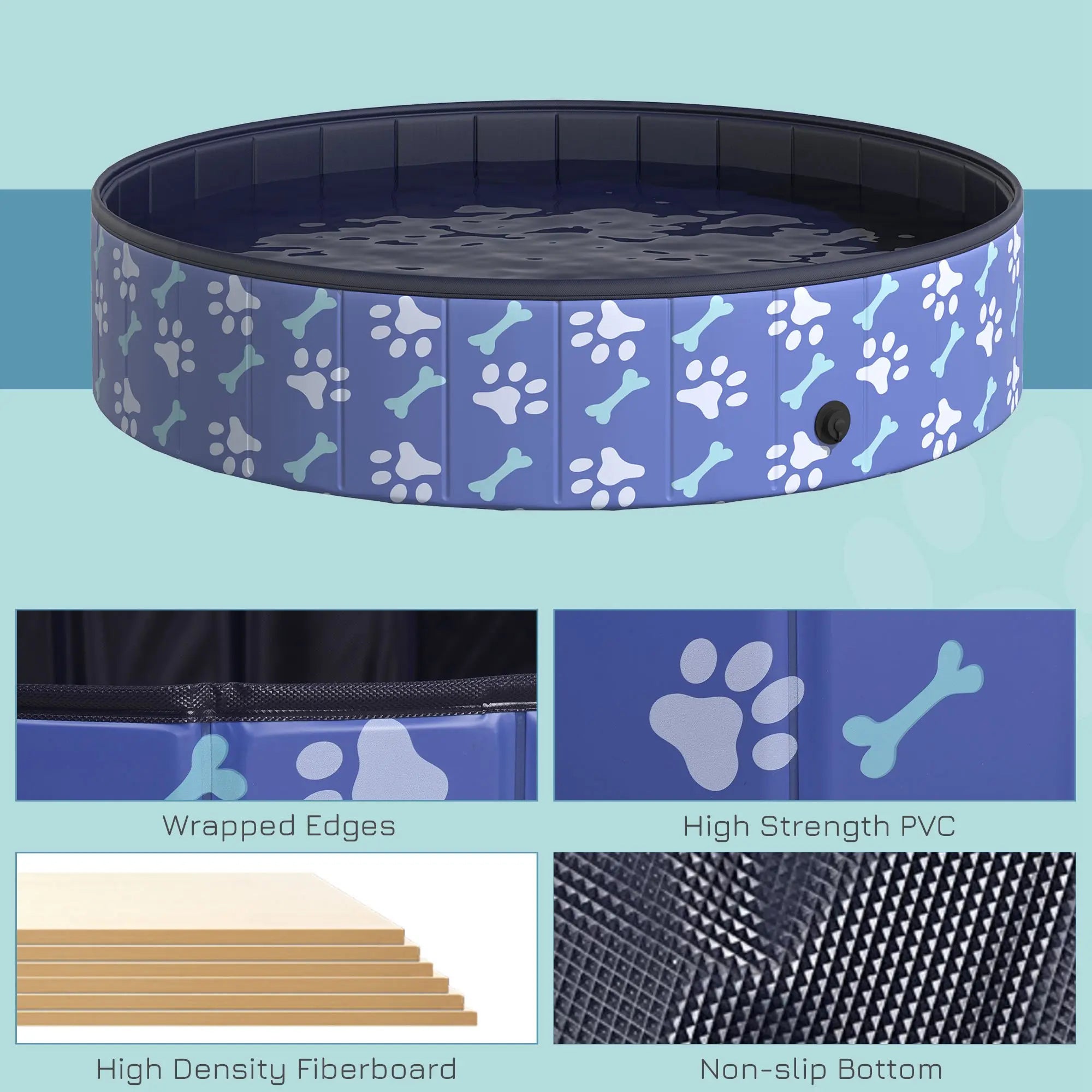 Foldable Pet Swimming Pool Easy To Store Portable Cat Bathing Tub Plastic Durable Anti Slip Large Dog Outdoor Pool Pet Supplies