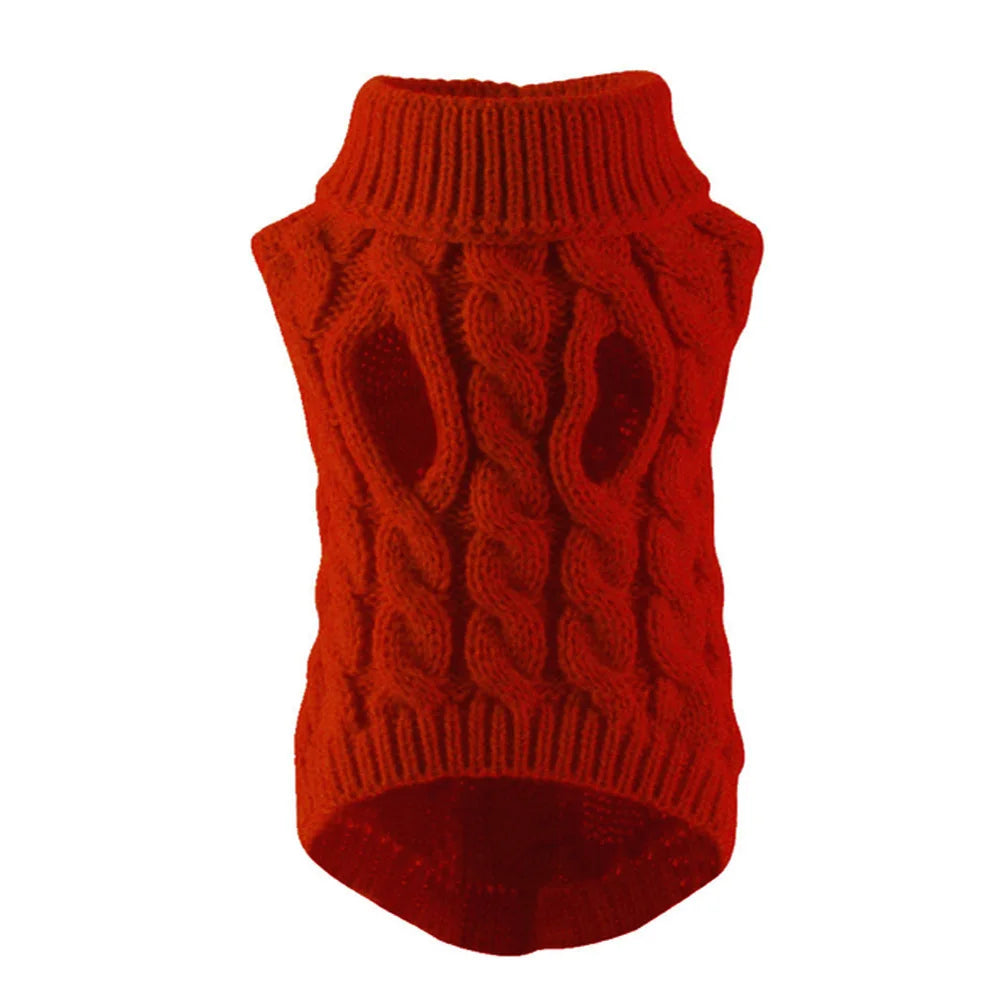 Classic Solid Dog Sweater – Winter Pullover for Small Dogs