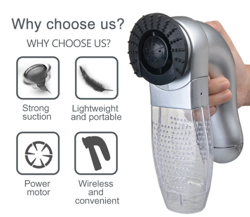 Portable Pet Vacuum Cleaner – Dual-Purpose Electric Hair Remover & Massage Grooming Tool for Cats & Dogs