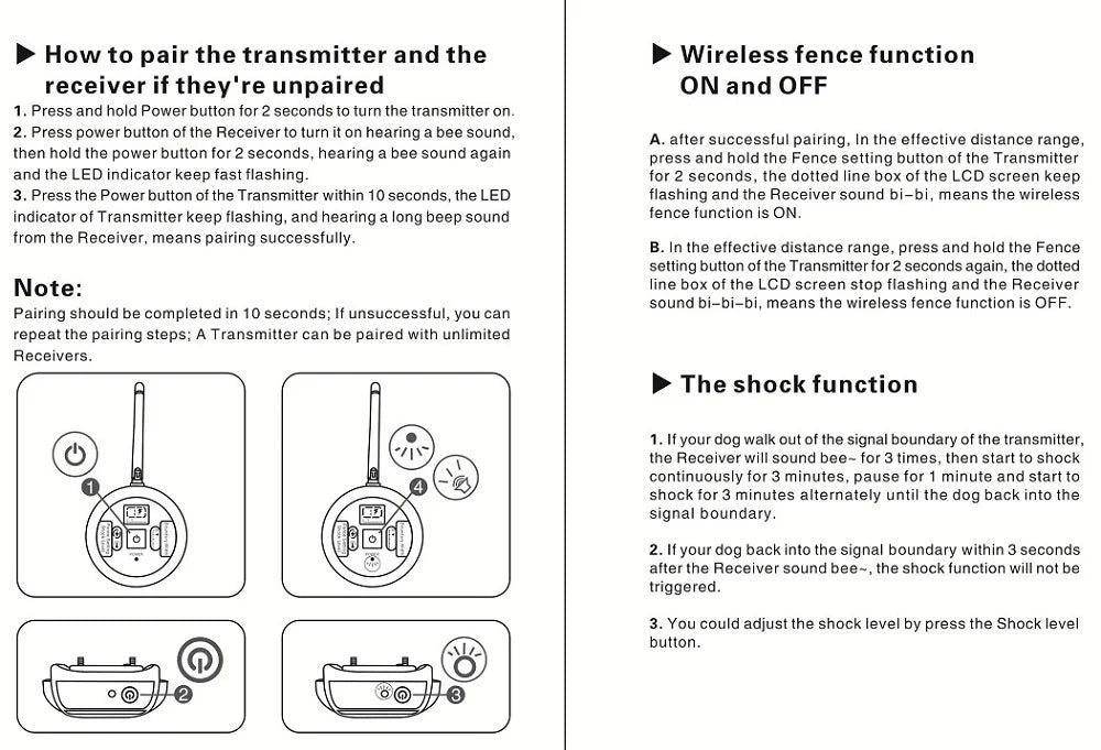 Wireless Dog Fence System – 200m Rechargeable Electric Collar with Beep & Shock Training Modes