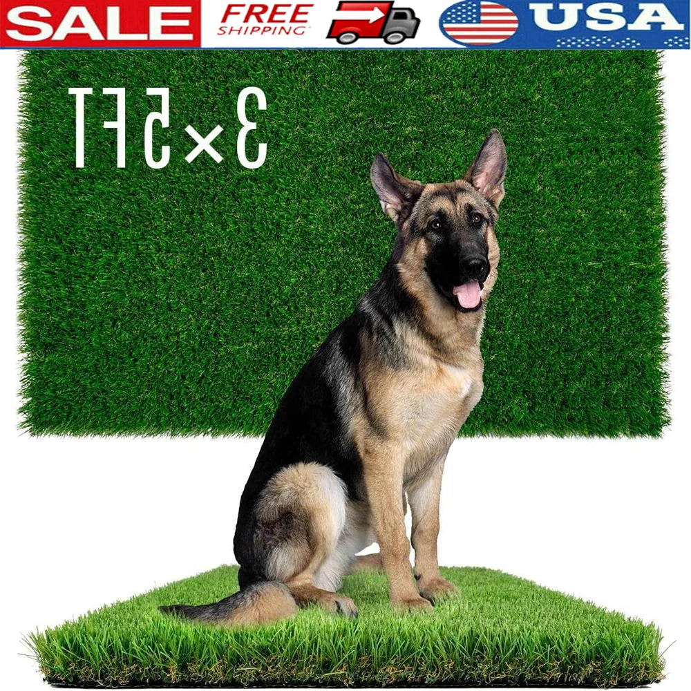 3x5ft Artificial Grass Potty Pad – Large Dog Training Mat with Drainage for Indoor/Outdoor Use