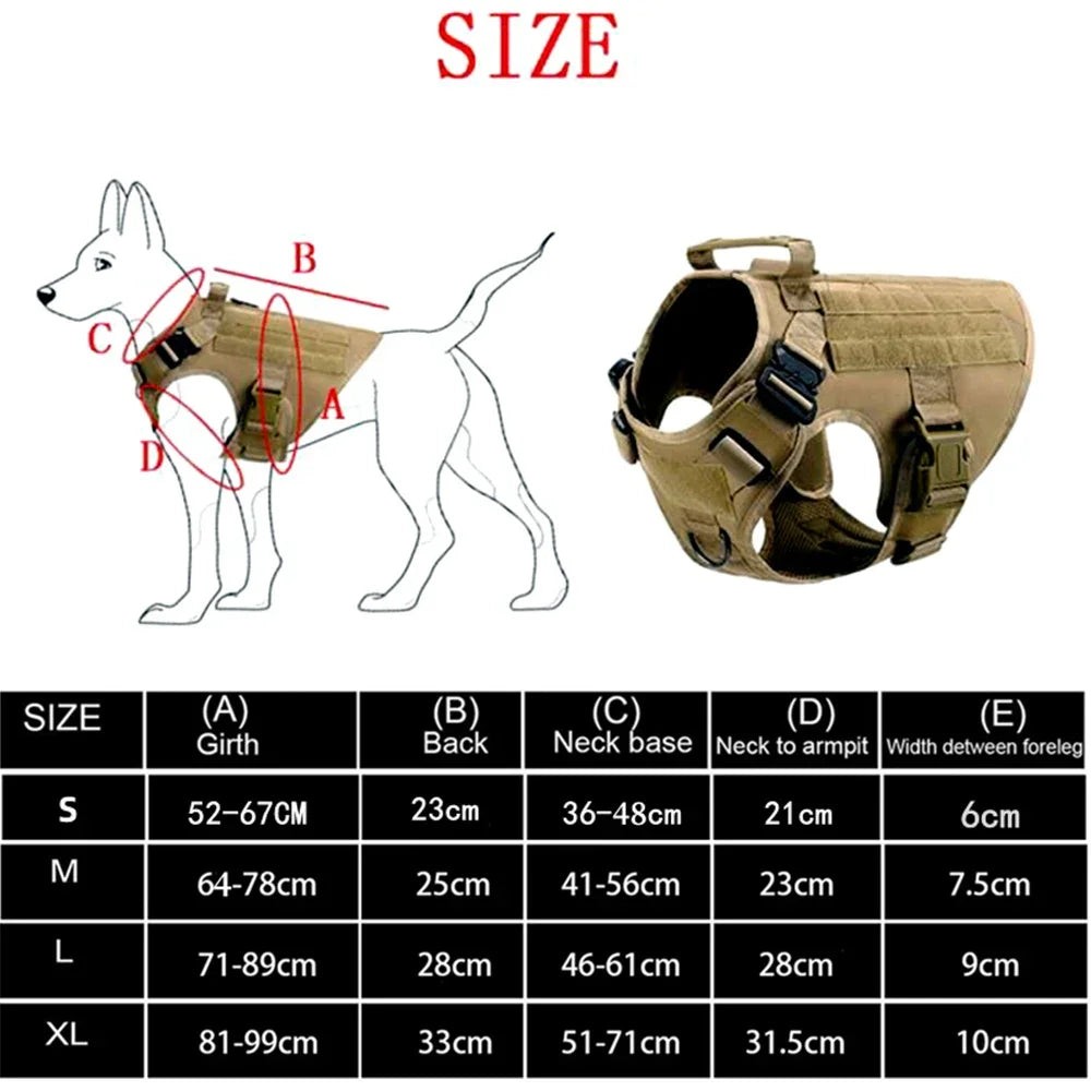 Tactical Dog Harness & Leash Set – Military-Grade Training Vest for All Breeds (German Shepherd, Golden Retriever & More)