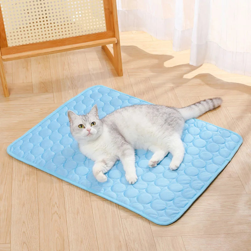 Pet Dog Cooling Bed Mat – Extra Large Iced Summer Rug for Dogs & Cats, Washable and Durable