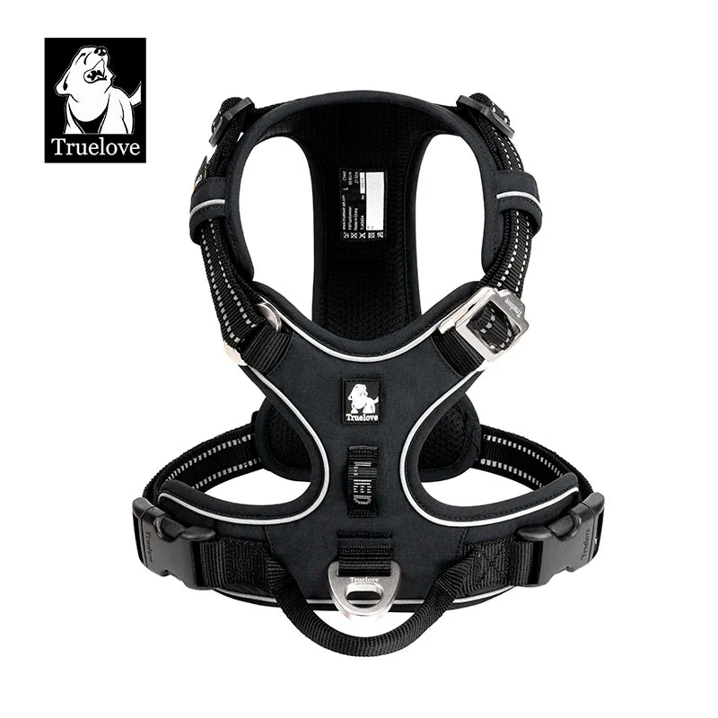 TRUE LOVE TLH5654 No-Pull Dog Harness – Adjustable Reflective Nylon Control Harness for Small to Large Dogs