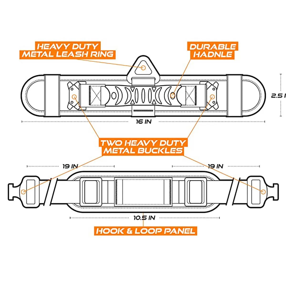 Military-Grade Tactical Dog Collar with Handle – Heavy Duty Adjustable Collar for Medium & Large Dogs