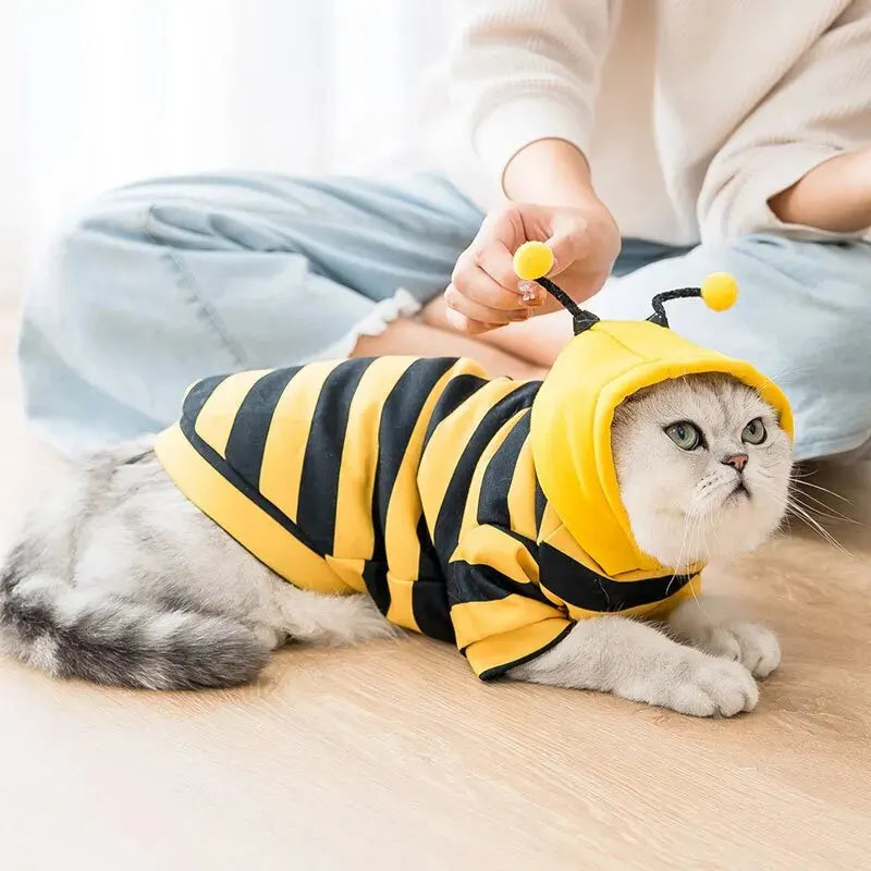 Bee Pet Hoodie – Autumn/Winter Costume for Dogs & Cats