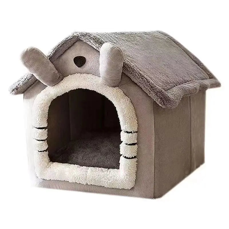 Indoor Warm Dog House – Soft Pet Bed Tent with Removable Washable Cushion for Dogs & Cats (All-Season Use)