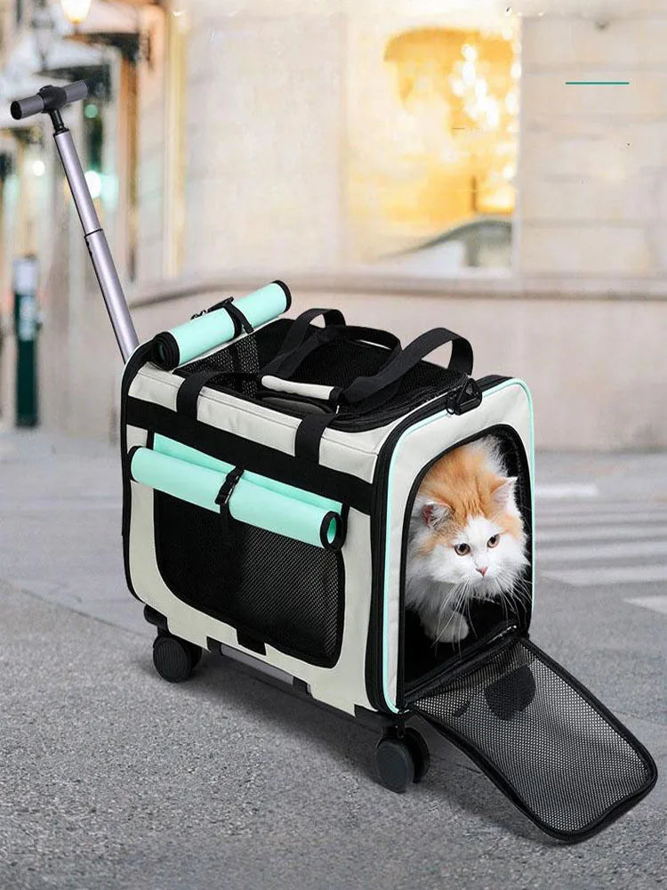 Extra Large Pet Trolley Bag – Foldable Travel Carrier for Cats & Dogs