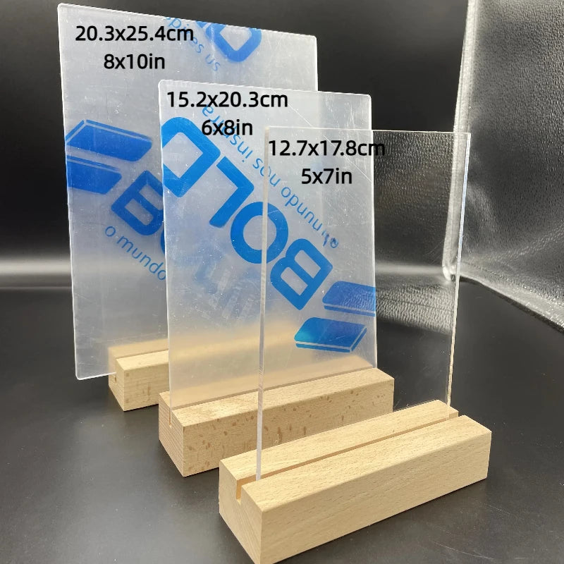 Custom Pet Photo LED Night Light – Acrylic & Wooden Stand