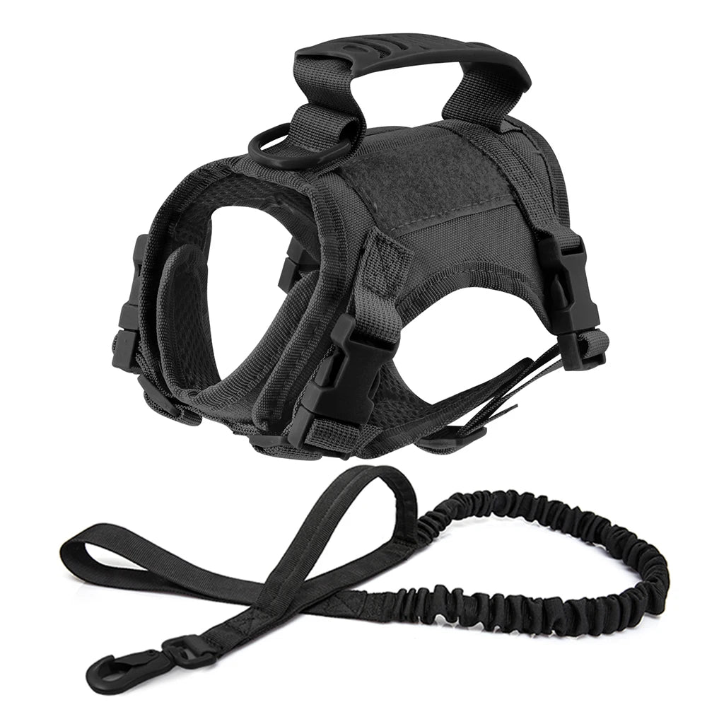 Tactical Cat Harness with Leash Set – Escape-Proof Adjustable Pet Vest with Control Handle for Large Cats & Small Dogs