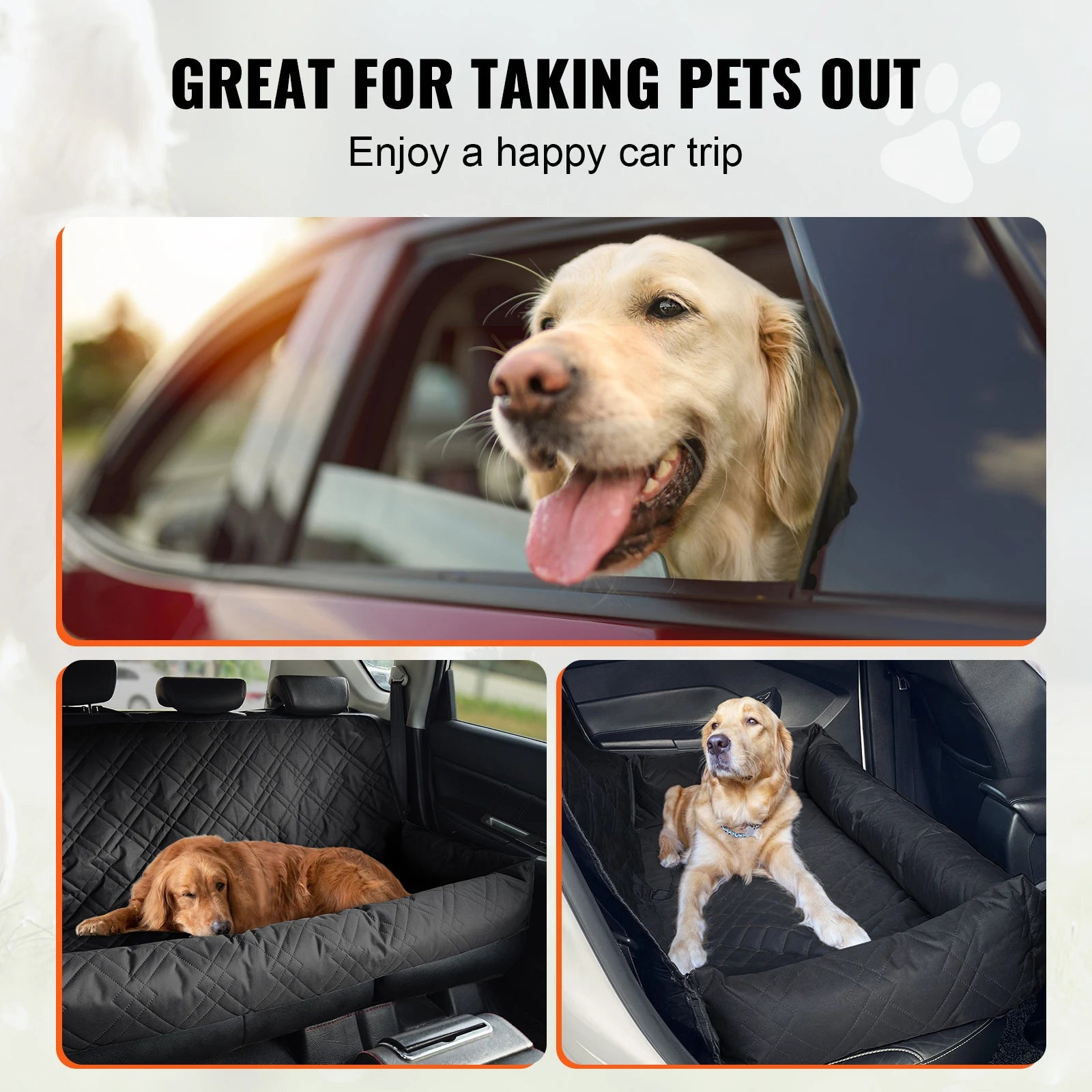 SucceBuy Dog Car Seat – Waterproof Booster Seat & Travel Bed for Medium & Large Dogs