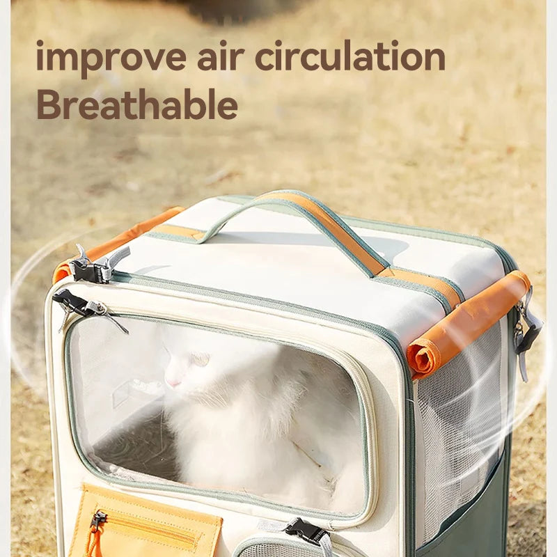 HOOPET Pet Travel Trolley – Portable Rolling Carrier for Cats & Small Dogs