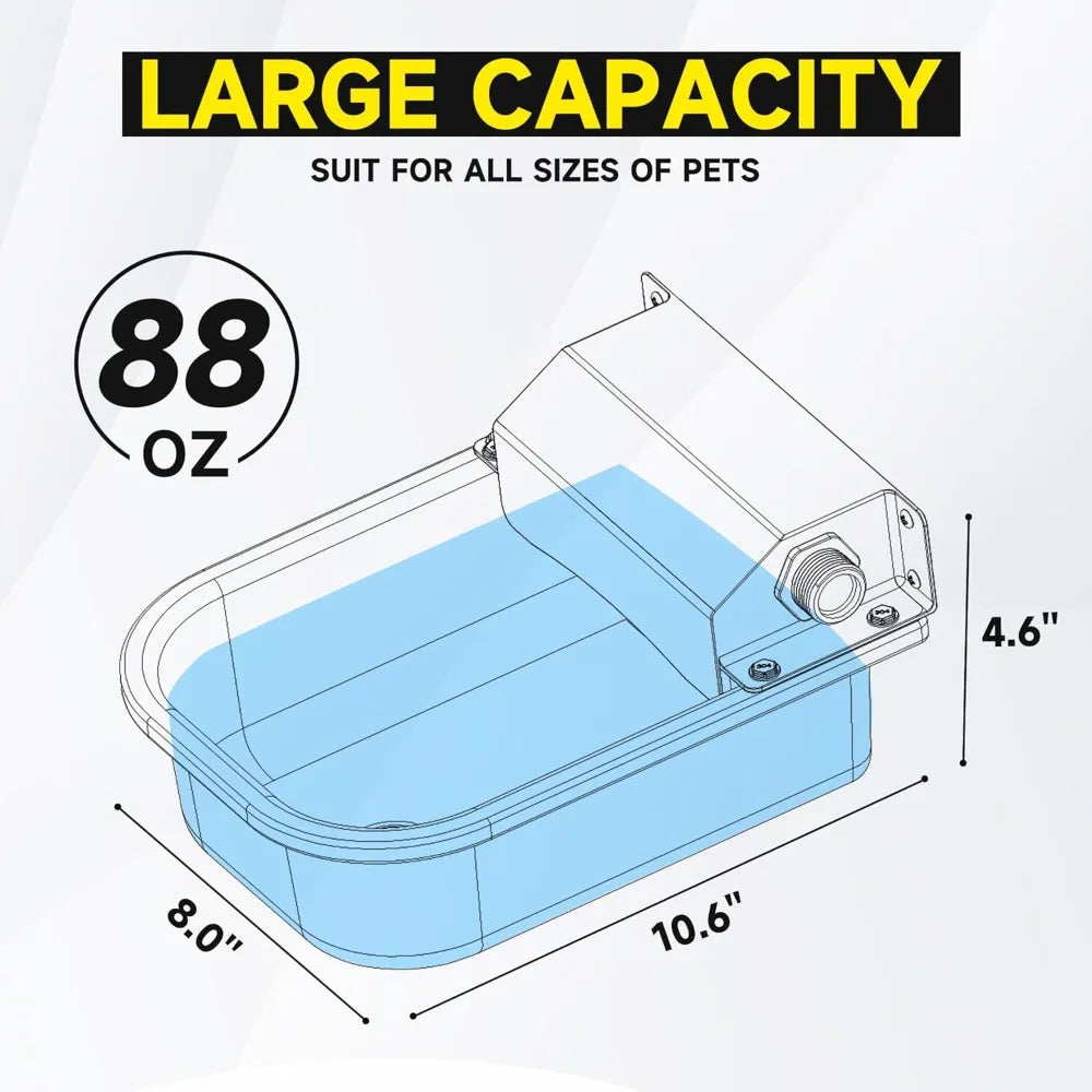 Automatic Water Dispenser for Dogs – 3L / 101 oz 304 Stainless Steel Pet Feeder | Auto-Fill Waterer for Pets & Livestock