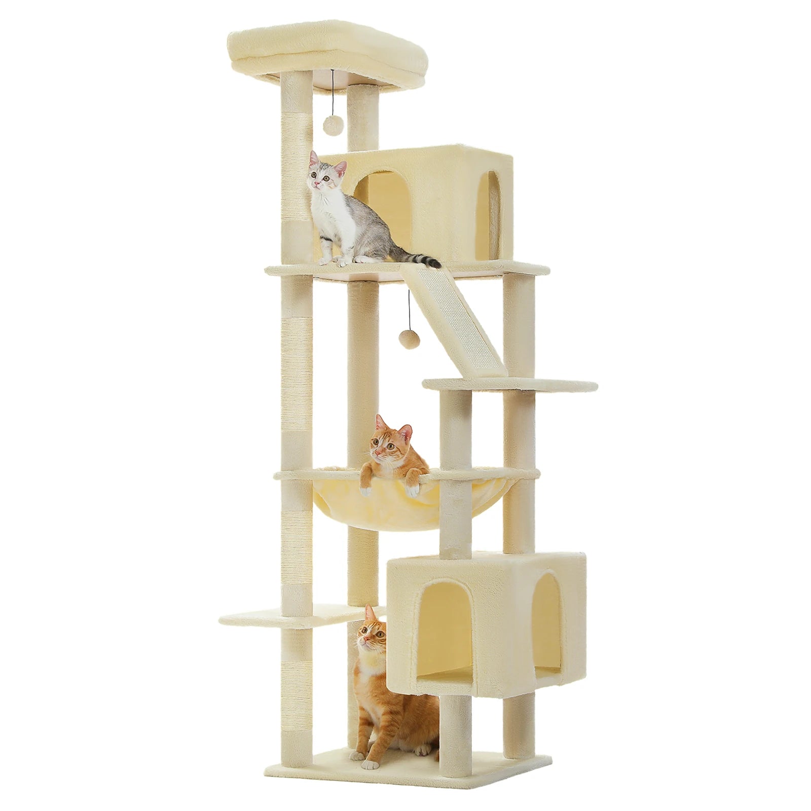 180cm Large Cat Tree Tower – Multi-Level Cat Condo with Hammock, Spacious Perch & Sisal Scratching Posts