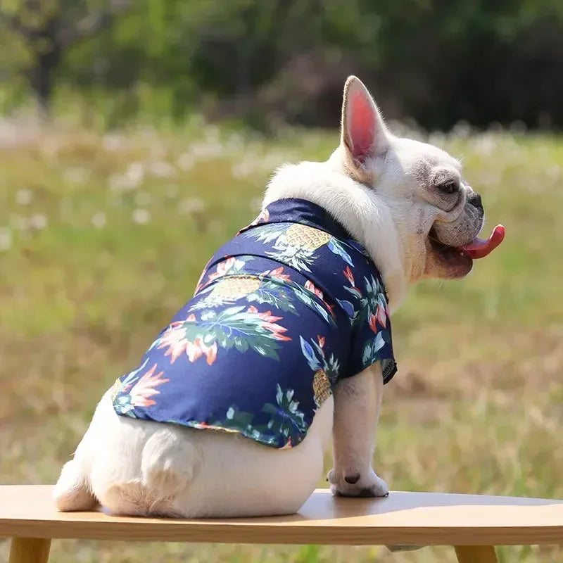 Hawaiian Style Summer Dog Shirt – Beach Vibes Pet Clothing for Small & Medium Dogs