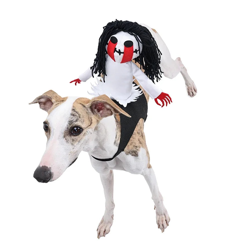 Funny Horse Rider Dog Costume – Halloween Pet Cosplay Outfit for Dogs & Cats