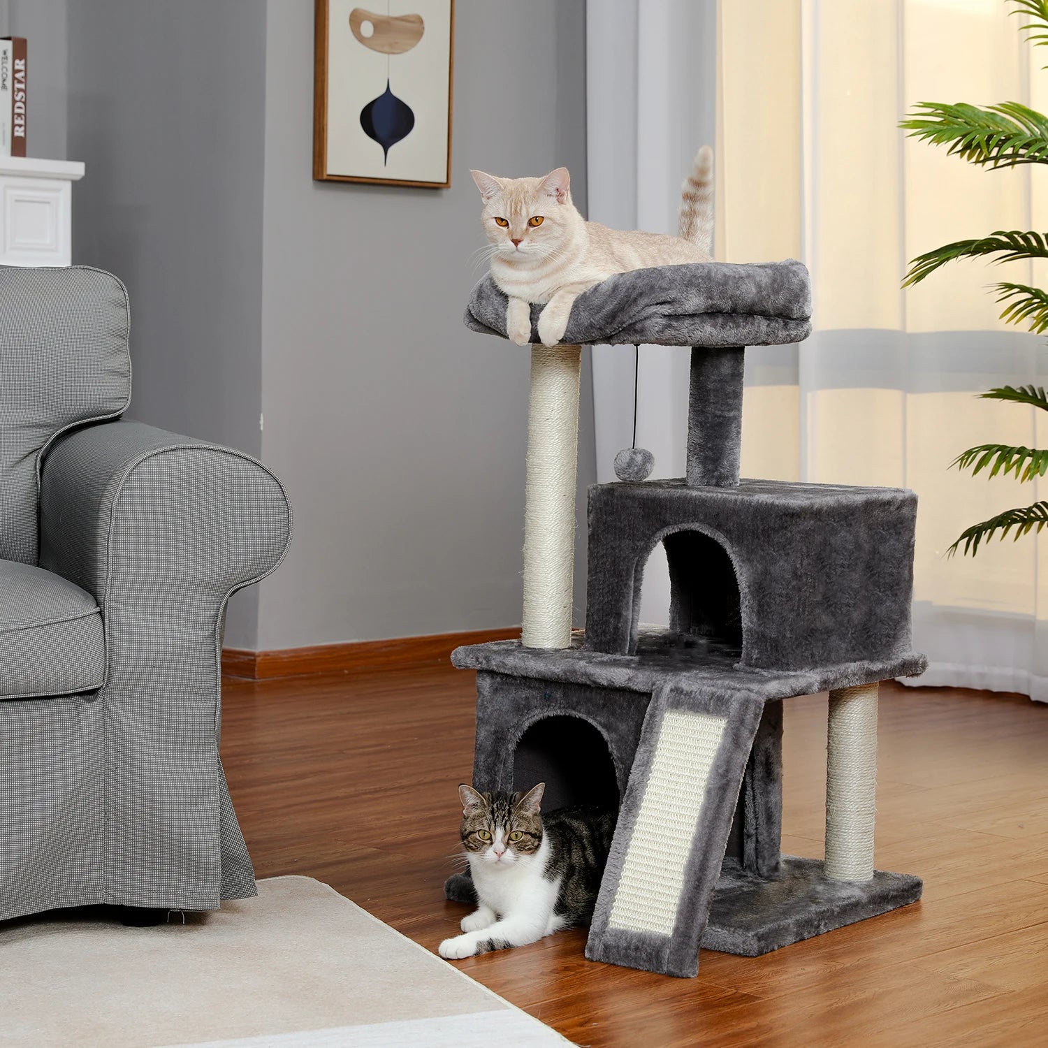 Luxury Cat Tree – Multi-Level Tower with Condos, Hammock & Scratching Posts