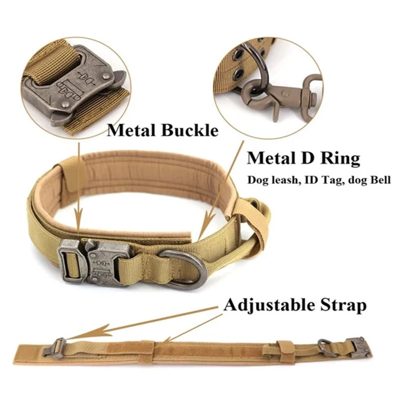 Tactical Dog Harness Set – Collar, Leash & Vest for Large and Small Dogs