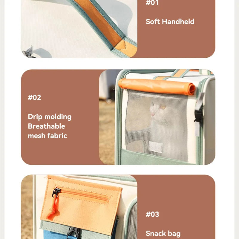 HOOPET Pet Travel Trolley – Portable Rolling Carrier for Cats & Small Dogs