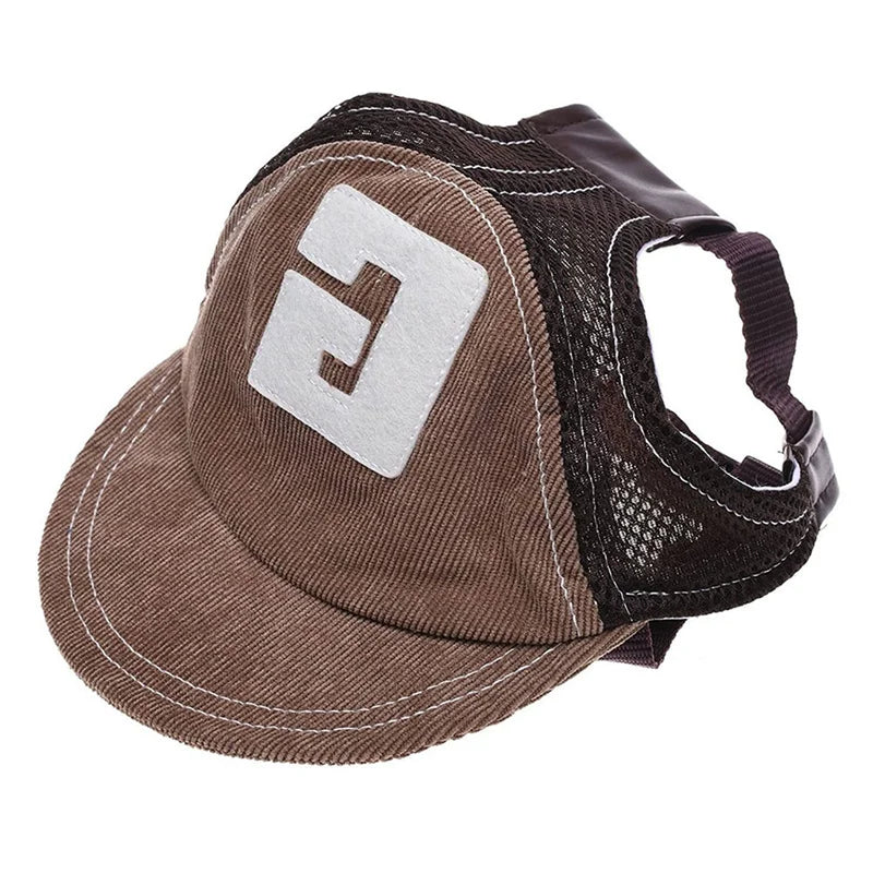 Dog Baseball Cap – Adjustable Outdoor Sunscreen Hat with Ear Holes for Small, Medium & Large Dogs