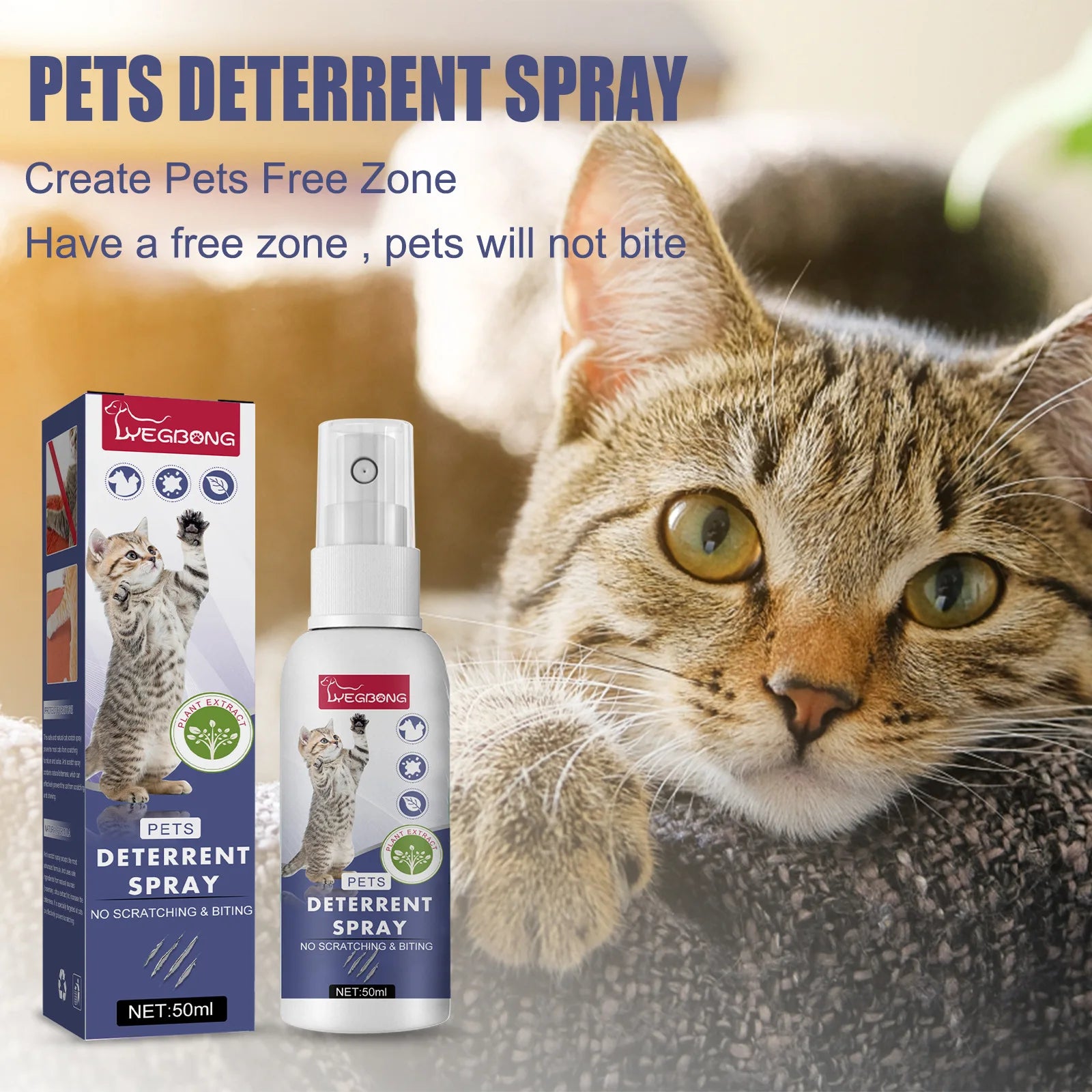 Cat Scratch Deterrent Spray – Natural Training Aid with Orange Fragrance, Furniture & Sofa Protector, No-Sting Formula